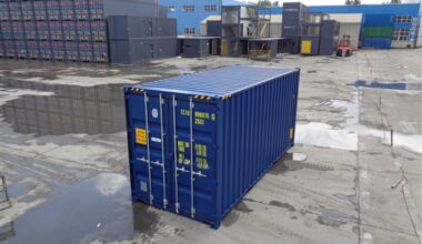 Nuevo contenedor de envío HC azul de 20 pies.